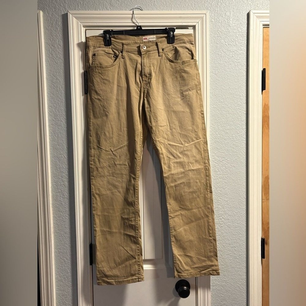 Wrangler Men's Straight Fit Khaki Chino Pants 34x30 Tan